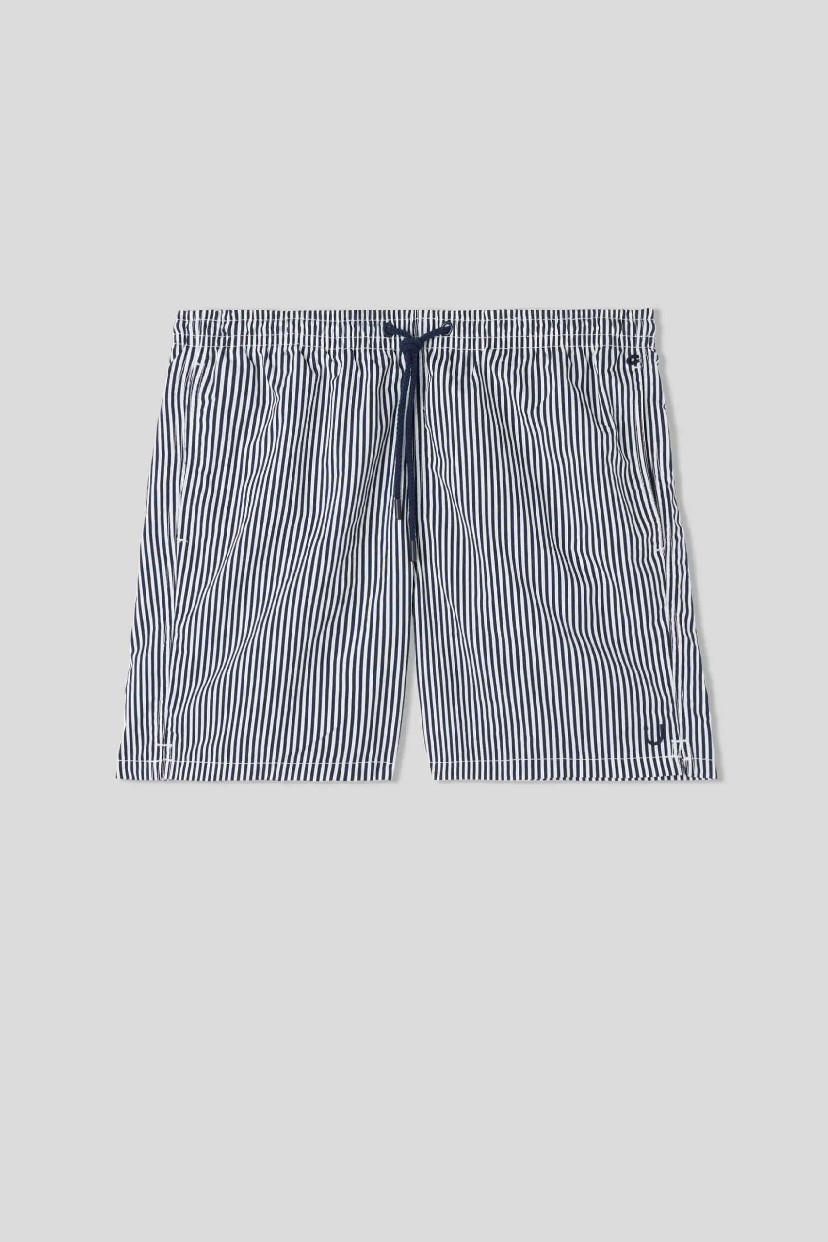 Badshorts med blå ränder