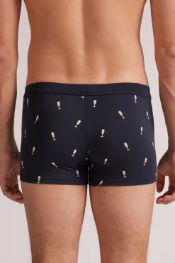 Boxershorts i Superior-bomull med champagnemönster
