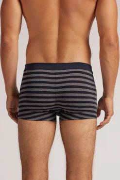Boxershorts i Superior-bomull med blågrå ränder