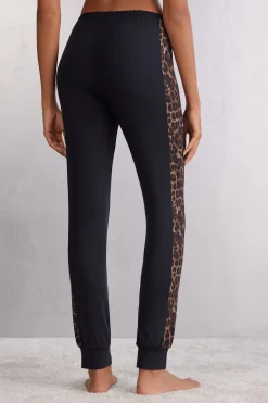Byxor med muddar i modal Luxurious Leopard
