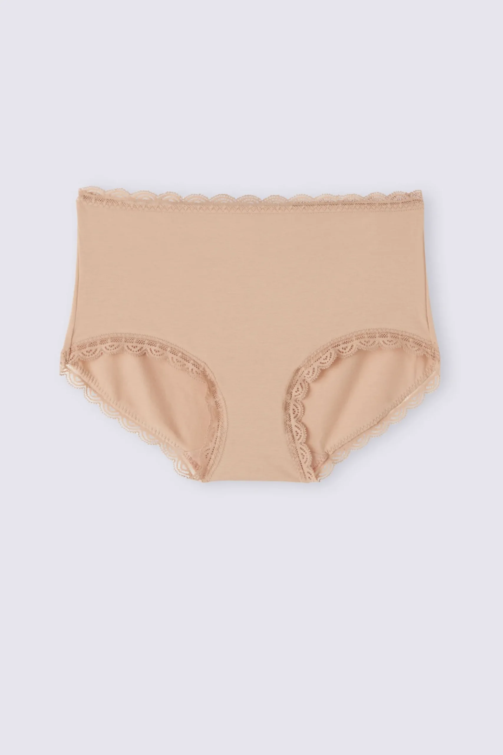 Culottes med hög midja i bomull och spets