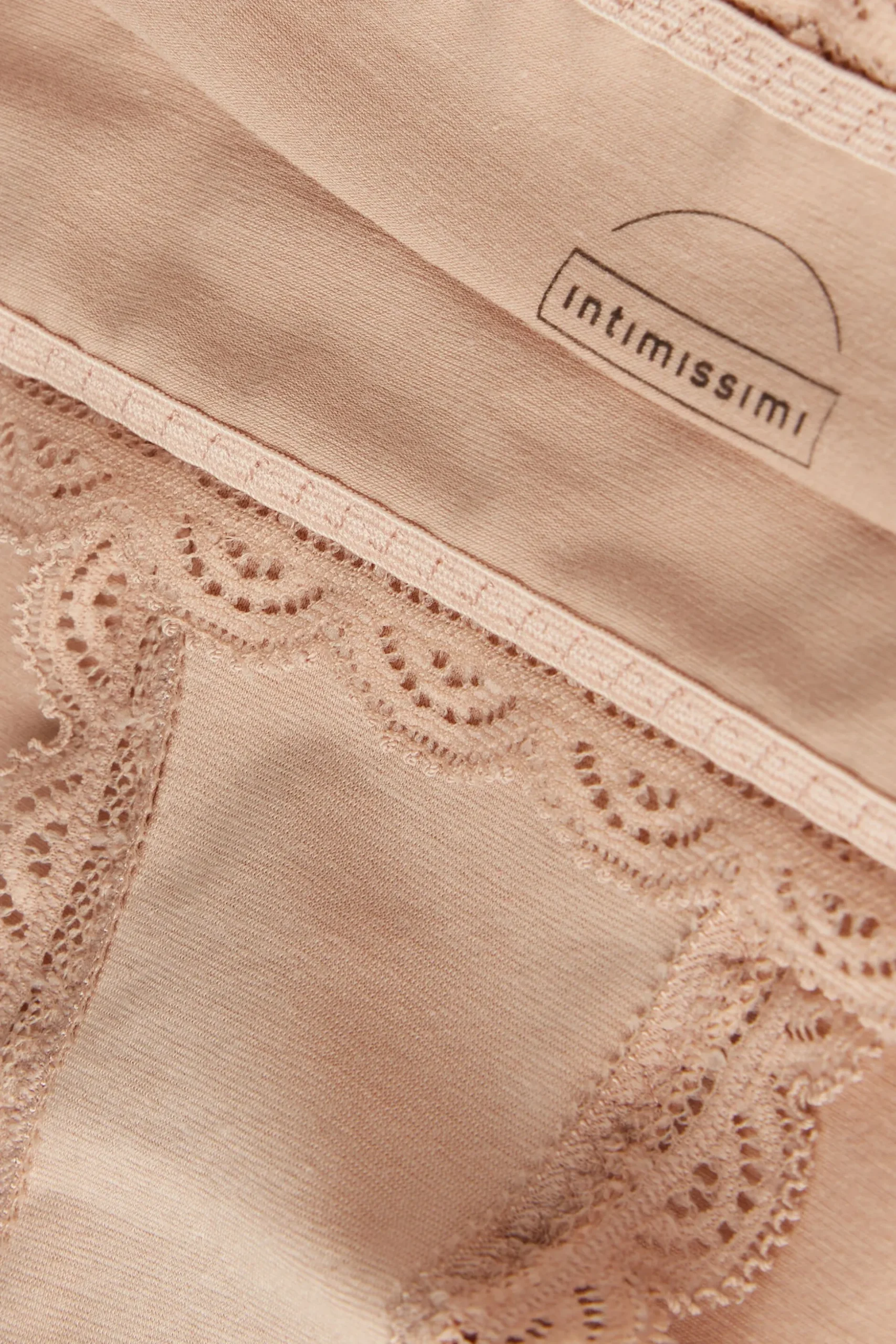 Culottes med hög midja i bomull och spets