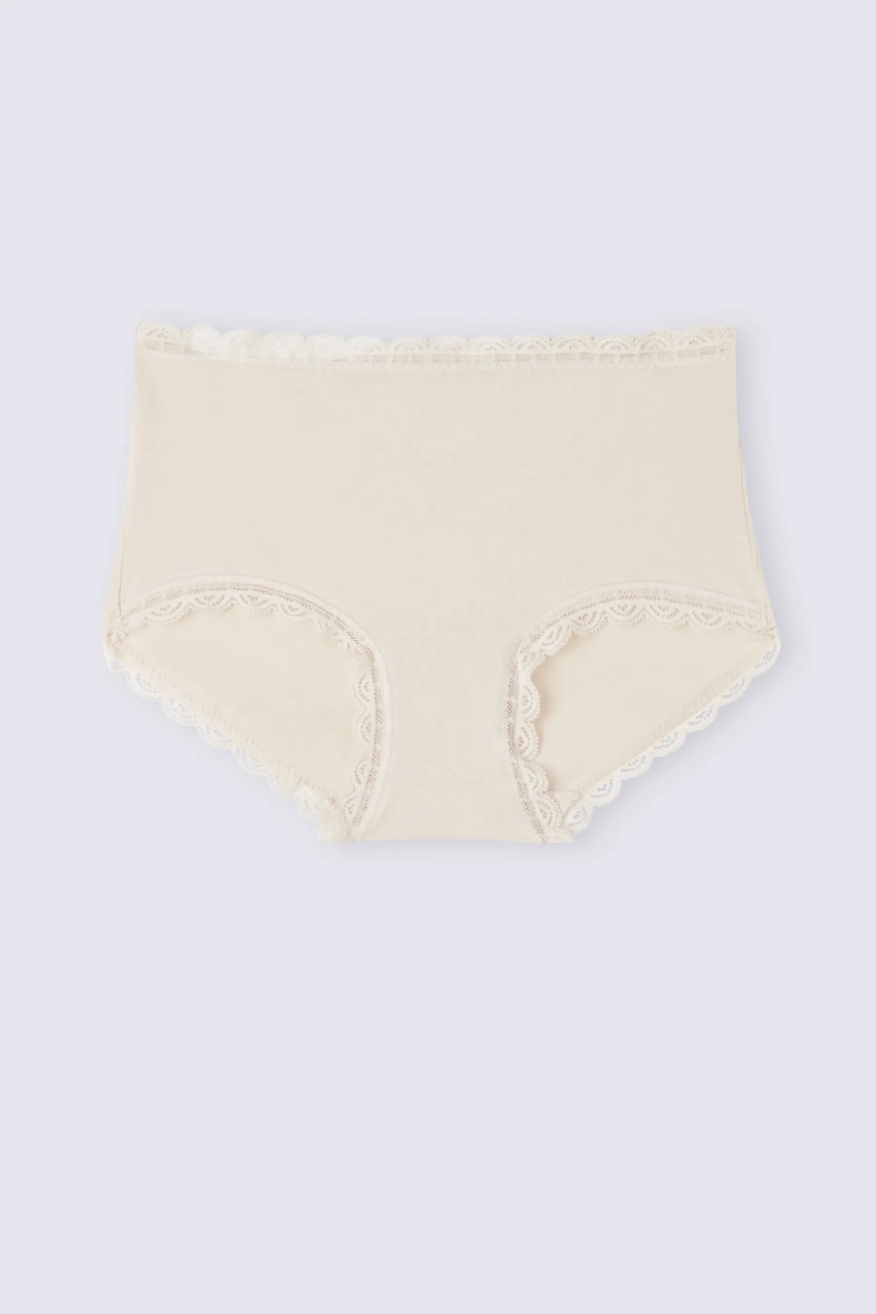 Culottes med hög midja i bomull och spets