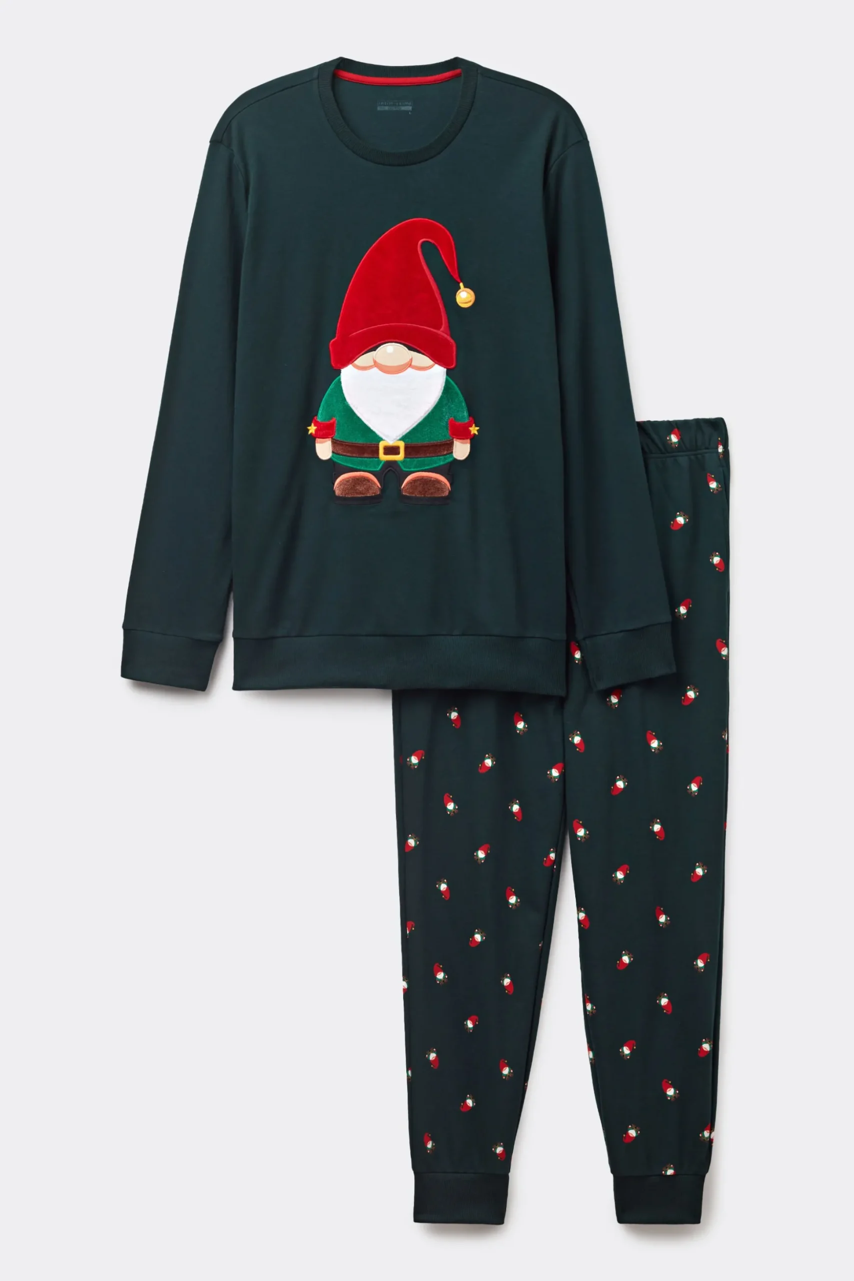 Lång pyjamas i bomull tomte