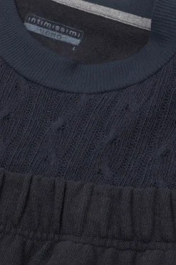 Lång pyjamas i flätad trikå