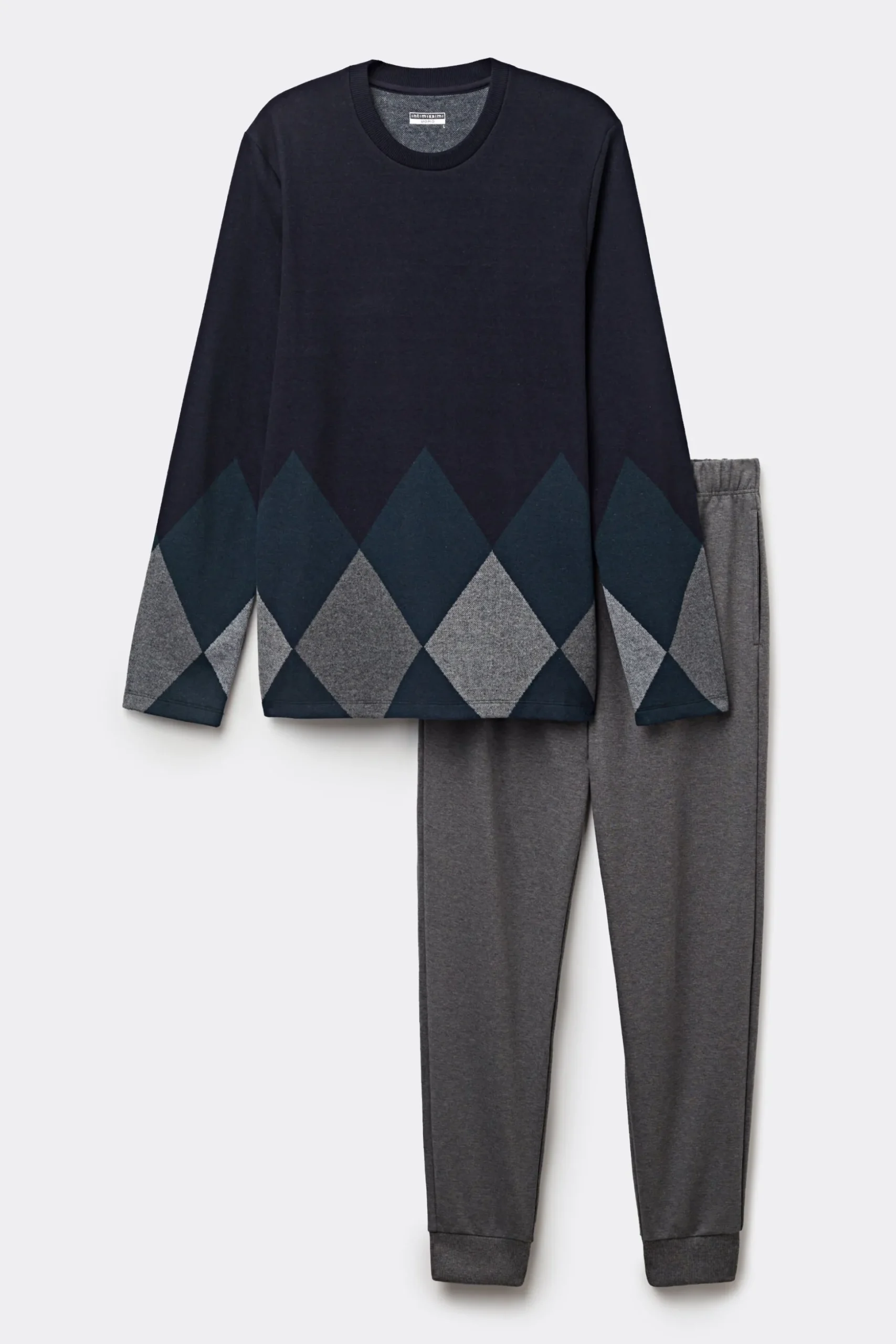 Lång pyjamas i flätad trikå