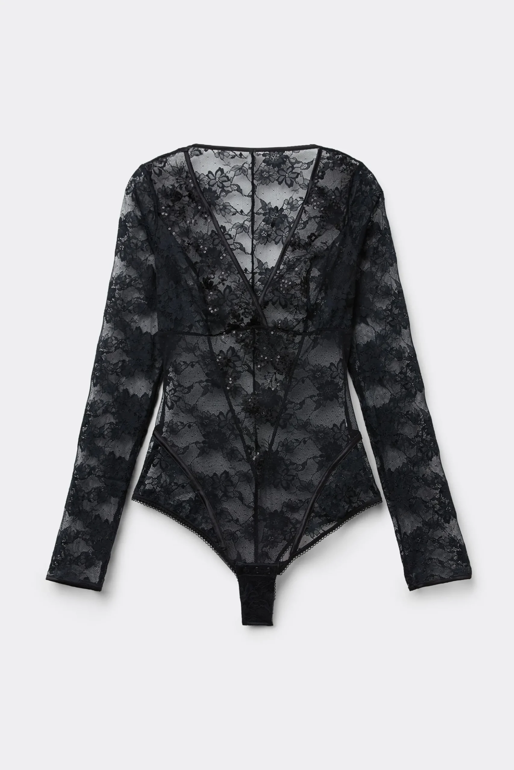 Långärmad spetsbody Couture de Nuit
