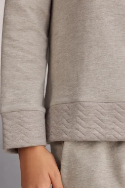 Långärmad topp med V-ringning Soft Chevron