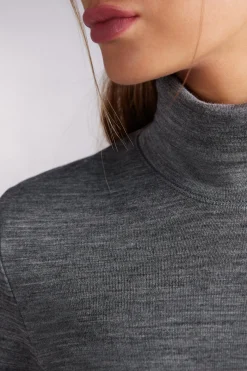 Långärmad tröja med hög krage Wool & Cotton