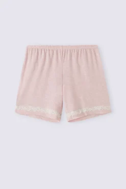 Modalshorts med spetsdetaljer