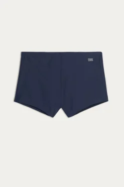 Plain Square-Cut Swim Trunks