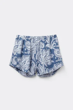 Shorts i viskossatin Flower Paisley