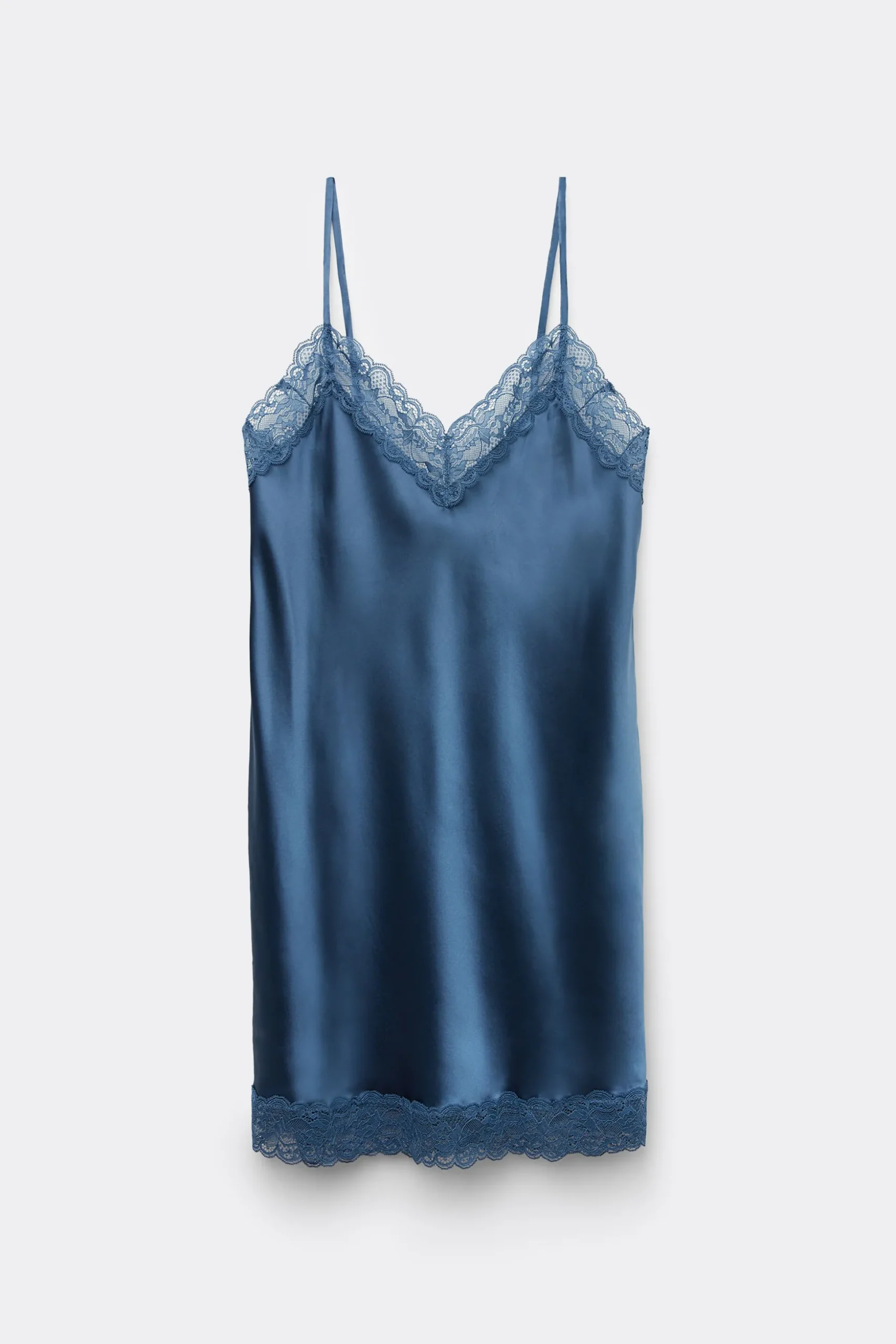 Silk Slip med spetsdetalj