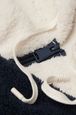 Tv&aring;f&auml;rgad sweatshirt med teddyeffekt och dragkedja